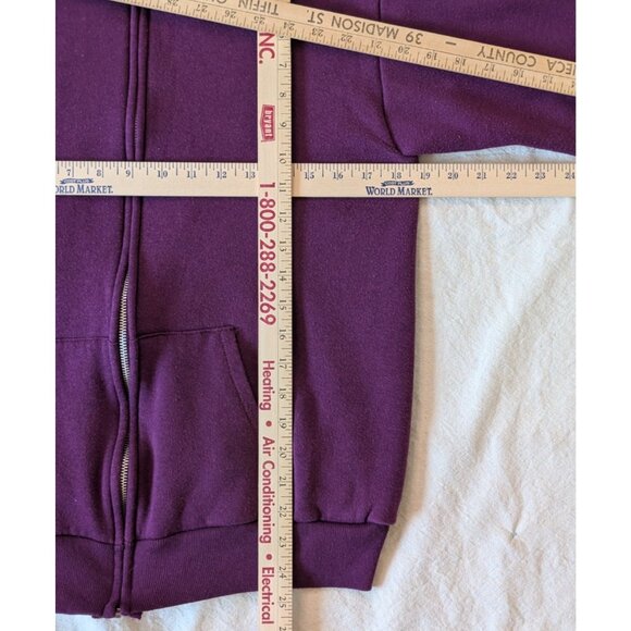 Challanger 70s Thermal Lined Purple Full Zip Hoodie Sweat Men's Medium USA Made - Picture 8 of 8